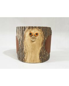 QY Cement Pot with Wood Finish