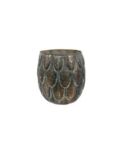 Metal Planter Rustic Gold - Large