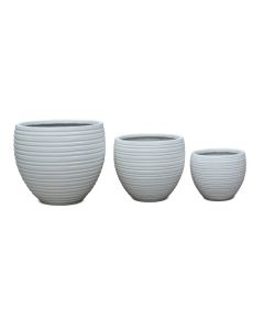 TKE Polystone Round Pot White - Large