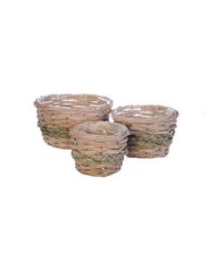 KZ Portland Rattan Round Basket Green - Large