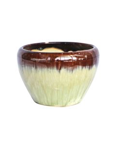 QG Ceramic Pot - Brown Cream Small