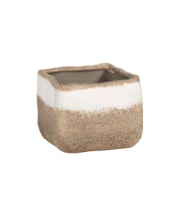 MG Rami Square Pot Antique - White