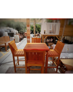 HOT Red Oak Bar Counter with 4 Chairs