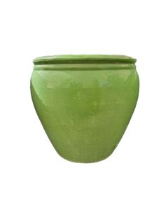 TH Round Ceramic Pot Avocado Green - Large