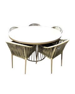 Glasstop Round Table Set