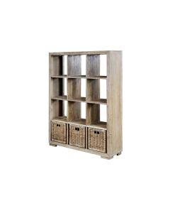 Frida Open Shelf with 3 Basket Drawers
