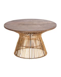 Side Table Round Wooden Top Natural NF4113