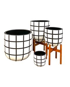 Square Design Cement Paint Pot - Large