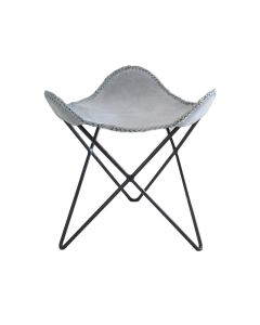 HA Stool Sweat Leather - Color Elephant Grey