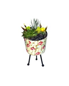 Succulents Mix Arrangement in Pot w/ Stand - HOF