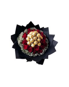 Sweet Kisses - Flower Bouquet with Chocolates