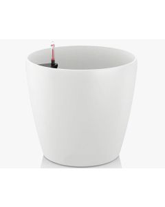 TAI S - Self Watering Pot White Glossy with Wheels