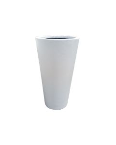 AC Planter - Tall White Conical Fiber Pot