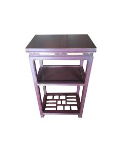 Purple Tea Table with Shelves
