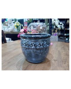 TH Round Pot Falling Black Small