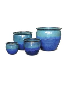 TK Glazed Ceramic Pot Jade Green Blue XL