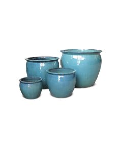 TK Glazed Ceramic Pot Jade Light Blue XL