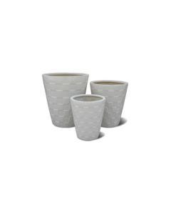 TK SC Ceramic Round Conical Pot White L