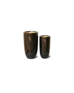 TK SC Ceramic Round Pot Glossy Black L