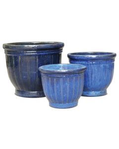 TKE Glazed Ceramic Pot Blue Small