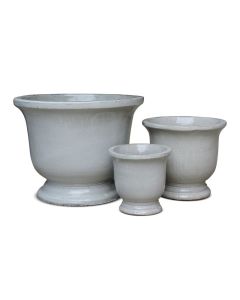 TKE Glazed Ceramic Pot White Small