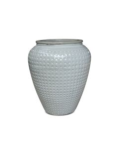 TKE Glzd Crmc Diamond Jar White