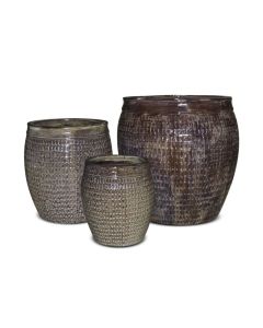 TKE Glzd Crmc Pot Misty Brown Small