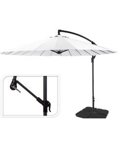 Parasol Umbrella with Stand White