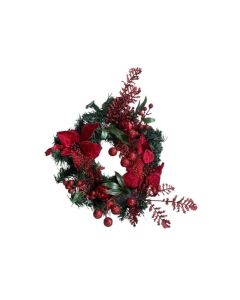 Chamdol Berry Poinsettia Wreath 35cm