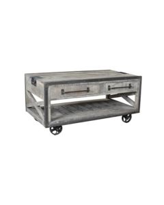 Wine Rack Coffee Table - 2 Drawers