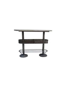 VA Wooden and Iron Bar Table