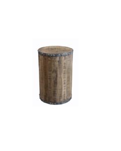 VA Wooden and Iron Side Table Round