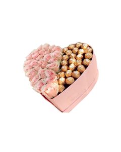 Valentines Treasure Pink - Flowers and Chocolates