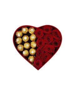 Valentines Treasure Red - Flower and Chocolates