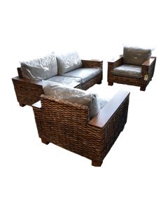 Wicker Sofa Set Brown