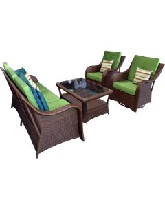 Wicker Sofa Set Brown