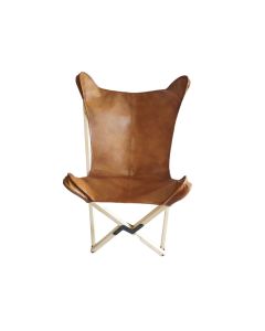 HA Wooden Leather Butterfly Chair