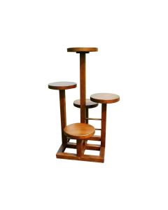 Customize Wooden Plant Stand - 5 Round Plates